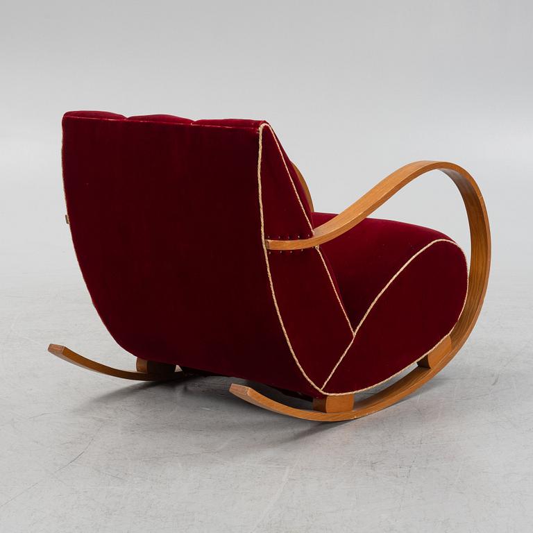 A Swedish Modern rocking chair, 1940's.