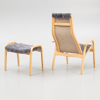 Yngve Ekström, a 'Lamino' armchair with ottoman, Swedese, Sweden.