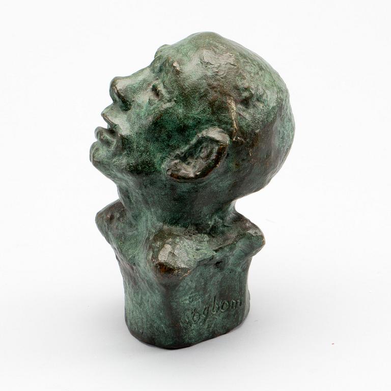 HELGE HÖGBOM, skulptur signerad, patinerad brons.