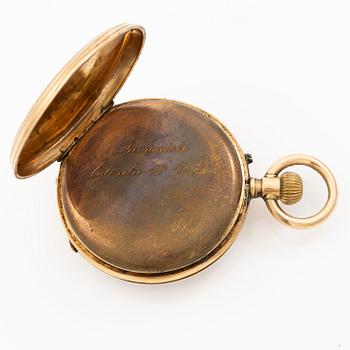 Pocket watch, 14K gold, approx. 34.5 mm.