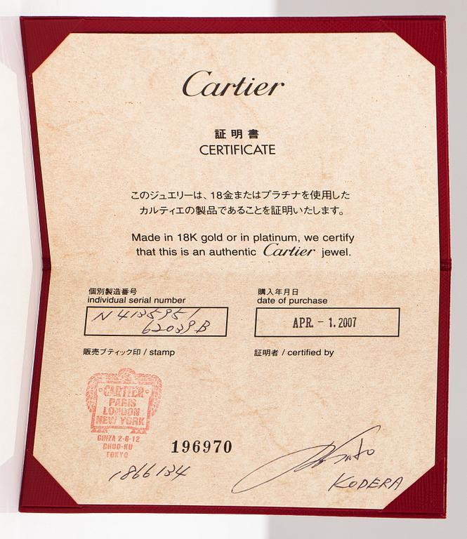 Cartier, A platinum ring with a ca. 0.27 ct diamond according to certificate. Marked Cartier, 51, 62039B.