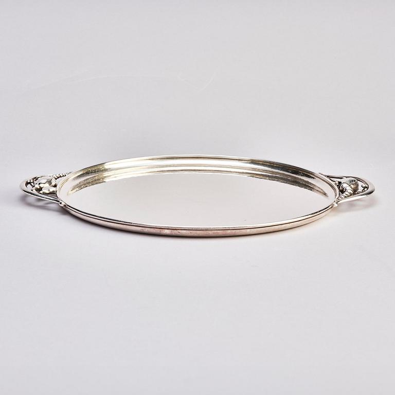 Georg Jensen, a sterling silver 'Magnolia/Blossom' tray, design nr. 2AB. Copenhagen 1933-44.