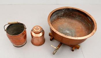 KOPPARFÖREMÅL, 3 delar, 1800-tal.
