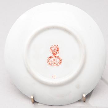 KAFFEKOPP med FAT, porslin, Gardner 1880-1890.