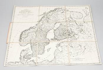 KARTA, "Charta öfver Swerige med tilgränsande länder", graverad av Fredrik Akrel, 1797.