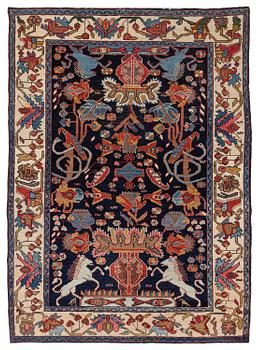376. An antique Hamadan rug Northwest Persia (Iran), c. 190 x 140 cm.