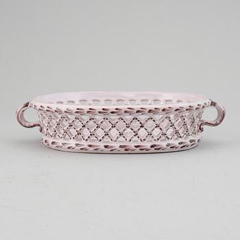 A Swedish Rörstrand faience chesnut basket, 18th Century.