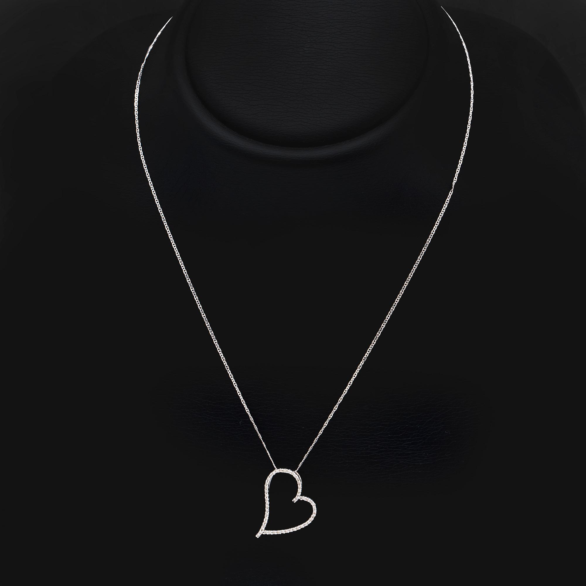 Pendant and chain, 14K whitegold brilliant-cut Diamonds, total length approx 48 cm.