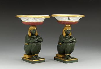 A pair of 'Egyptian' tazzas, Empire. (2).