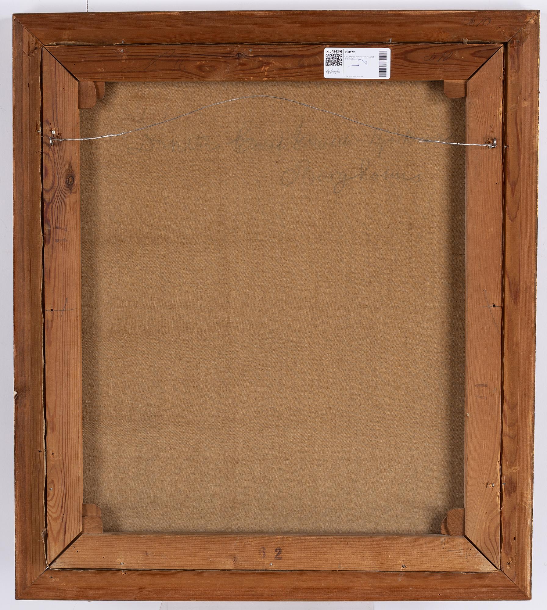 Helge Johansson, oil on canvas, signed and dated Öland 1915.