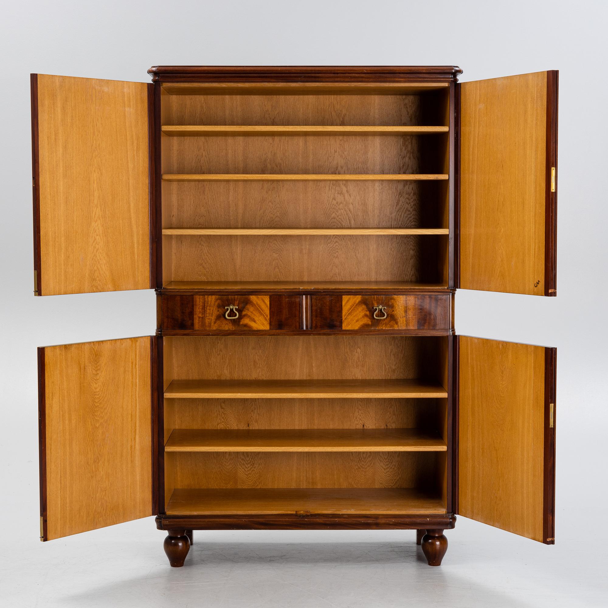 Carl Malmsten, a mahogany veneered cabinet, designed 1941.
