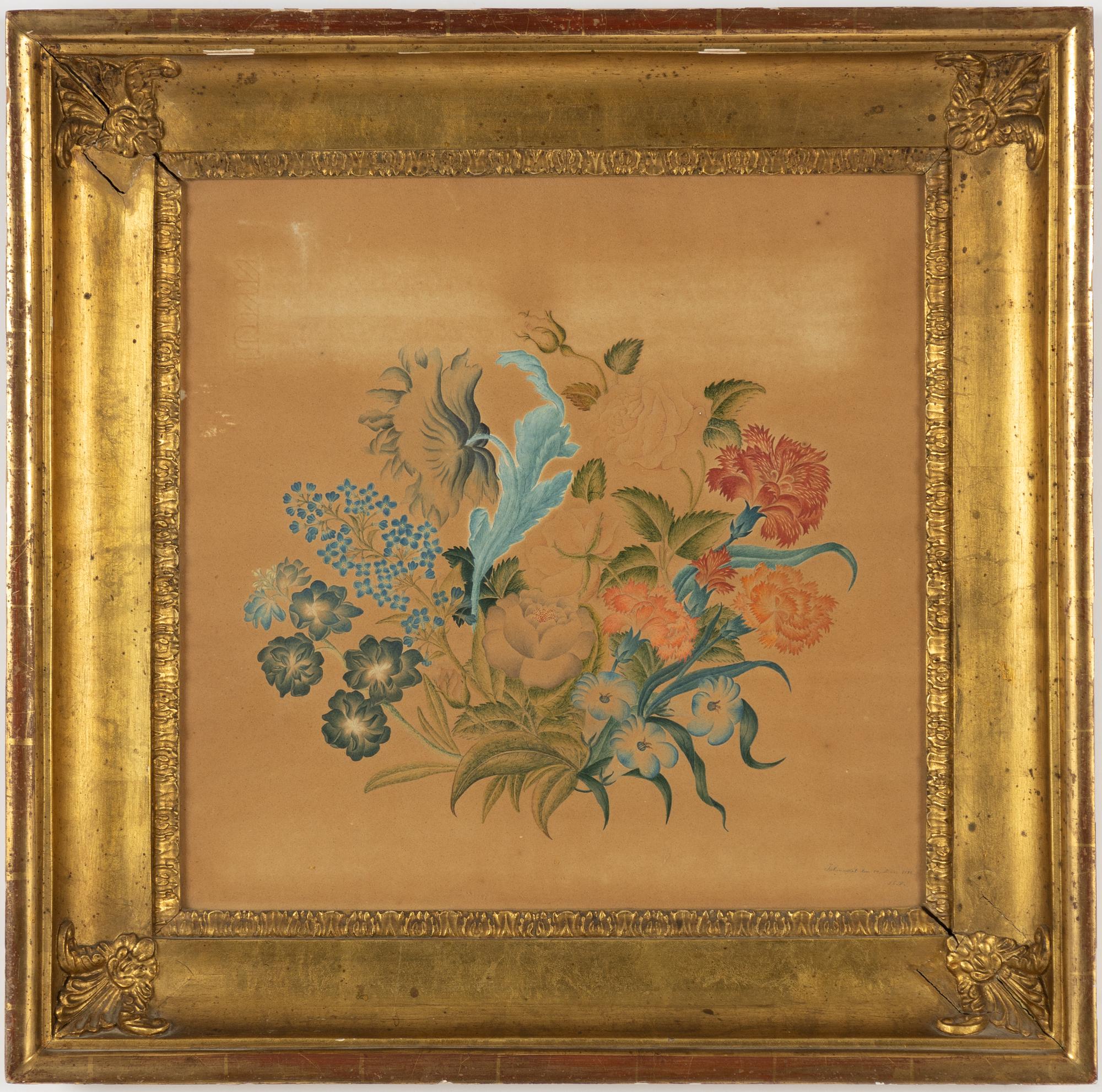 Unknown artist, early 19th century, Flowers, a pair.