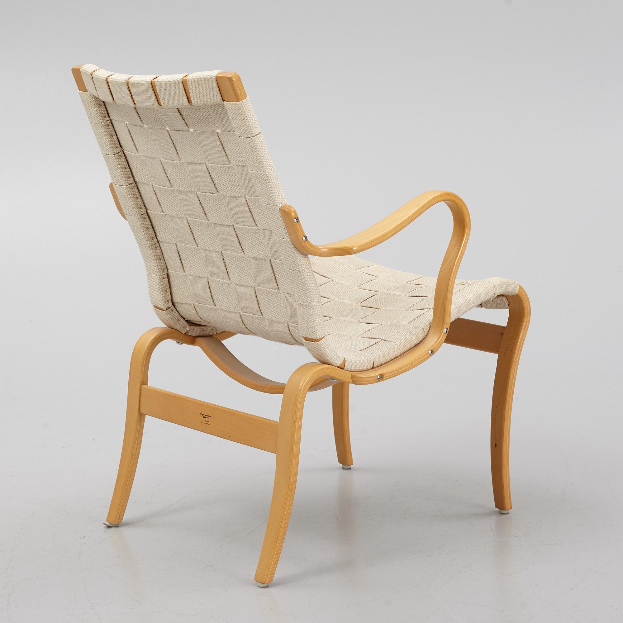 Bruno Mathsson, a 'Mina' armchair, Bruno Mathsson International, Värnamo 1992.