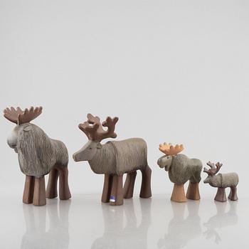 Lisa Larson, figuriner, 4 st, ur serien "Skansen", Gustavsberg.