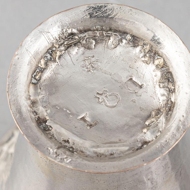 Two Swedish Silver Beakers, one with mark of Johan Haegermark, Hedemora 1814.