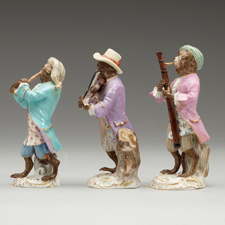 A monkey orchestra, "Affenkapelle", Meissen, late 19th Century.