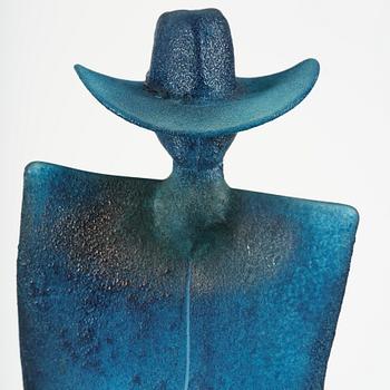 Kjell Engman, a unique glass sculpture 'Man in Trenchcaot' from the series "Catwalk", Kosta Boda, Sweden.