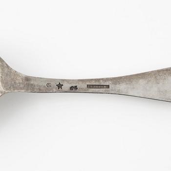 Skedar,  12 st, silver, bla av Johan Jacob Ulfsberg,  Nyköping 1813.