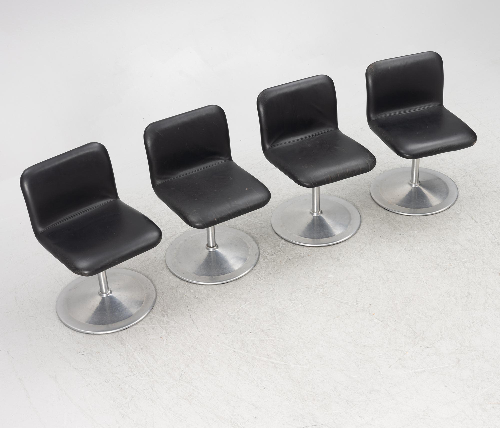 Yrjö Kukkapuro, four chairs, Avarte, Finland.
