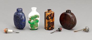SNUSFLASKOR, 4 st, sten resp glas, Kina.
