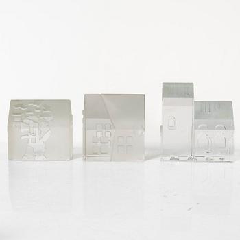 Jorma Vennola, Glasskulpturer, 11 delar, "Iittalabyn", 1990-tal.