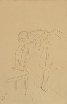 Edgar Degas, "Danseuse enfilant son chausson".