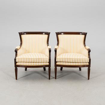 Armchairs, a pair in Louis XVI style, 20th century.