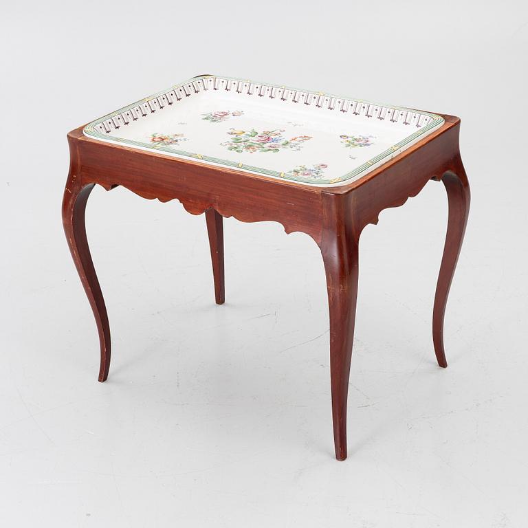 Tea table, Rococo style, Rörstrand, 19th century.