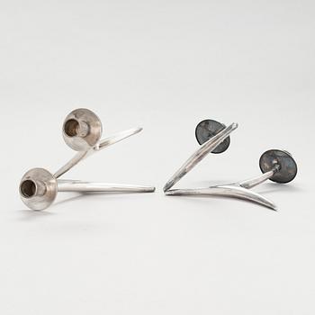 Anna-Greta Eker, two silver candlesticks, Auran Kultaseppä, Turku 1959.