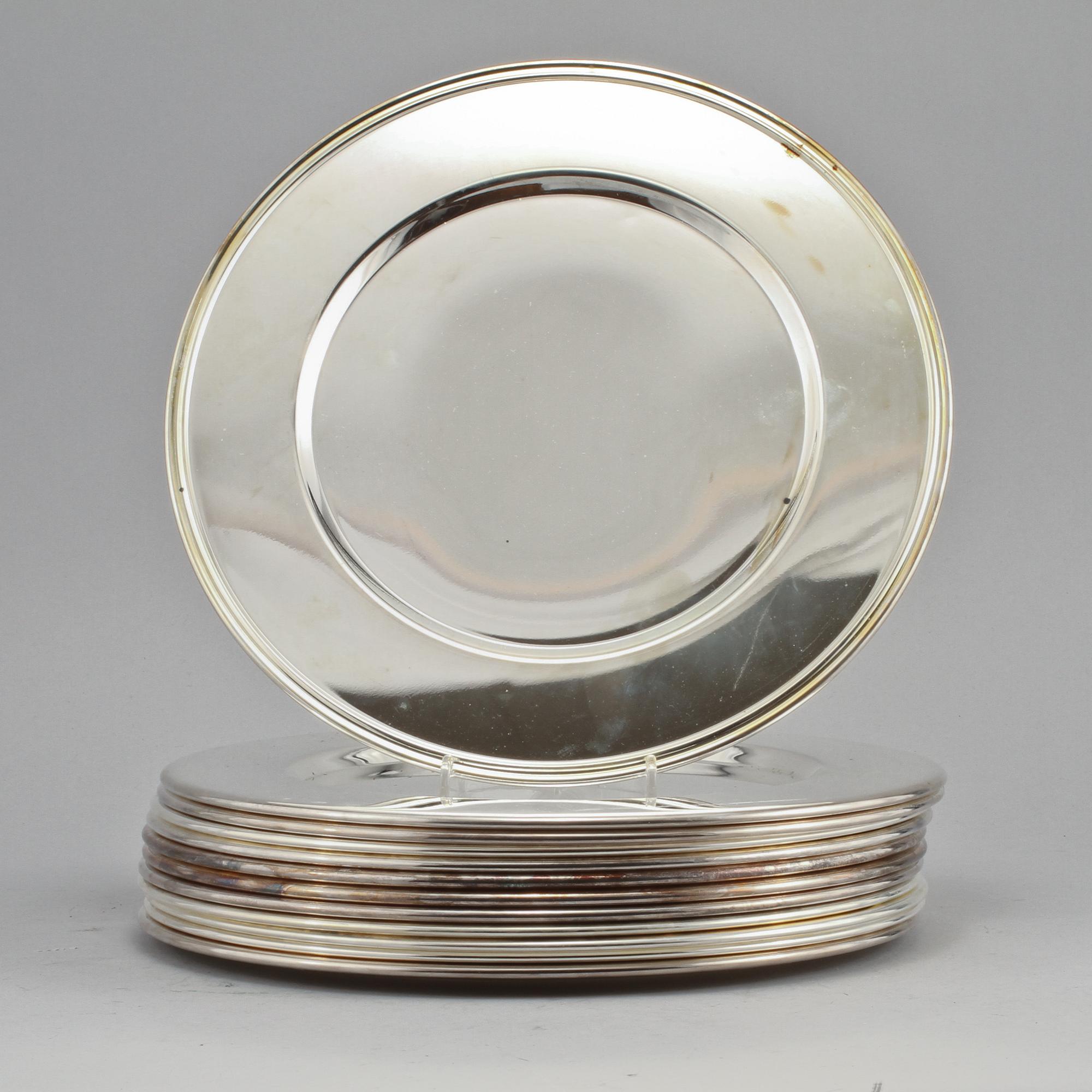 KUVERTTALLRIKAR, 12 st, vitmetall. 1900-talets andra hälft.