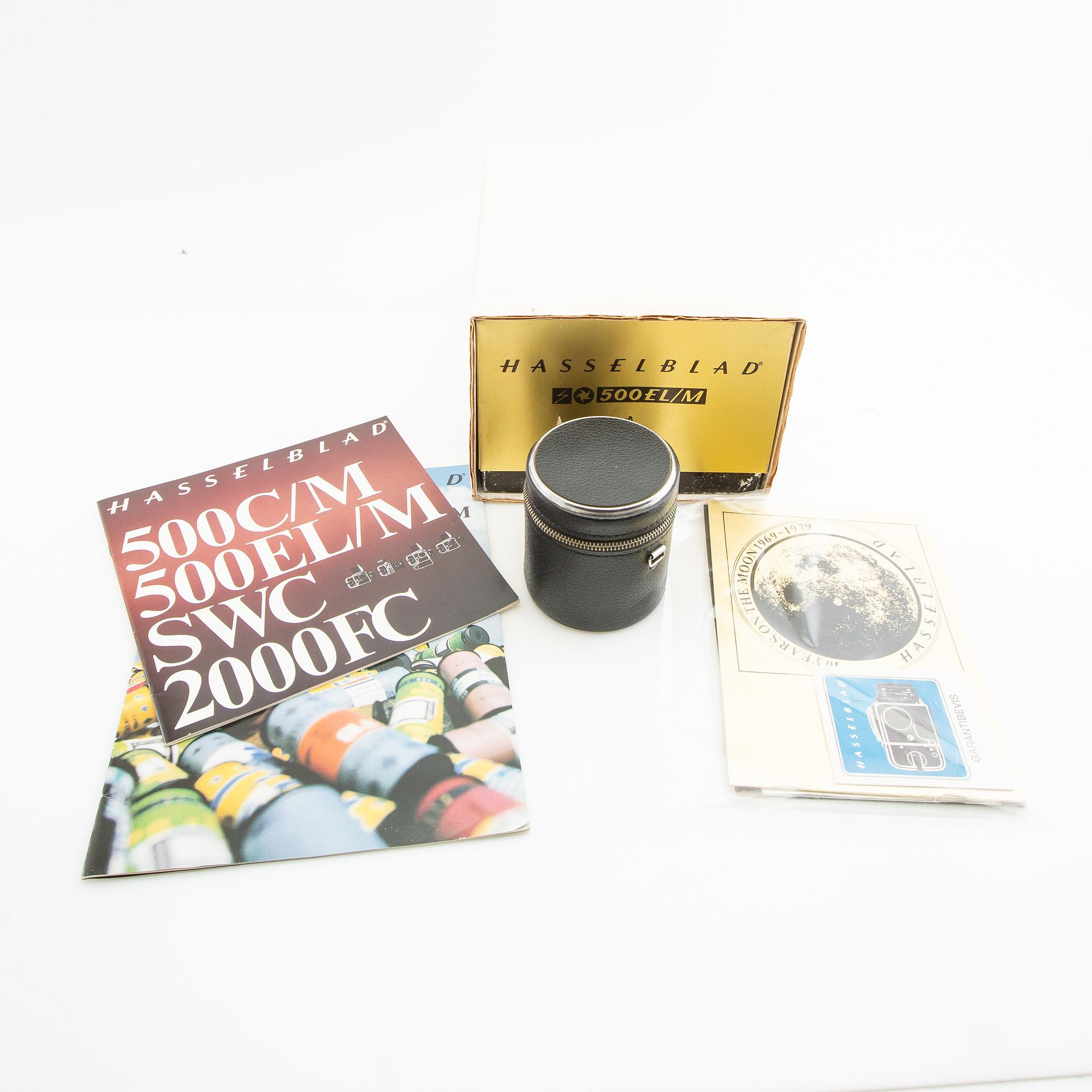 Kamera Hasselblad 500 EL/M kamerahus och objektiv.