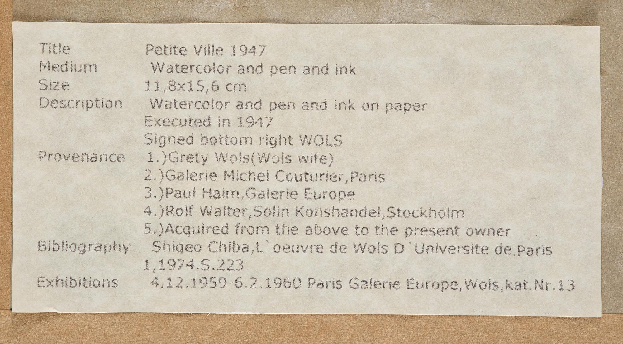 Wols, "Petit Ville".