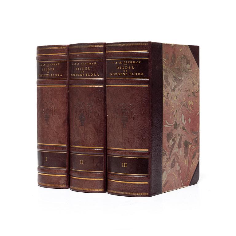 Books, 3 volumes. C.A.M. Lindman, *Bilder ur Nordens Flora*, 1922 and 1926 respectively.