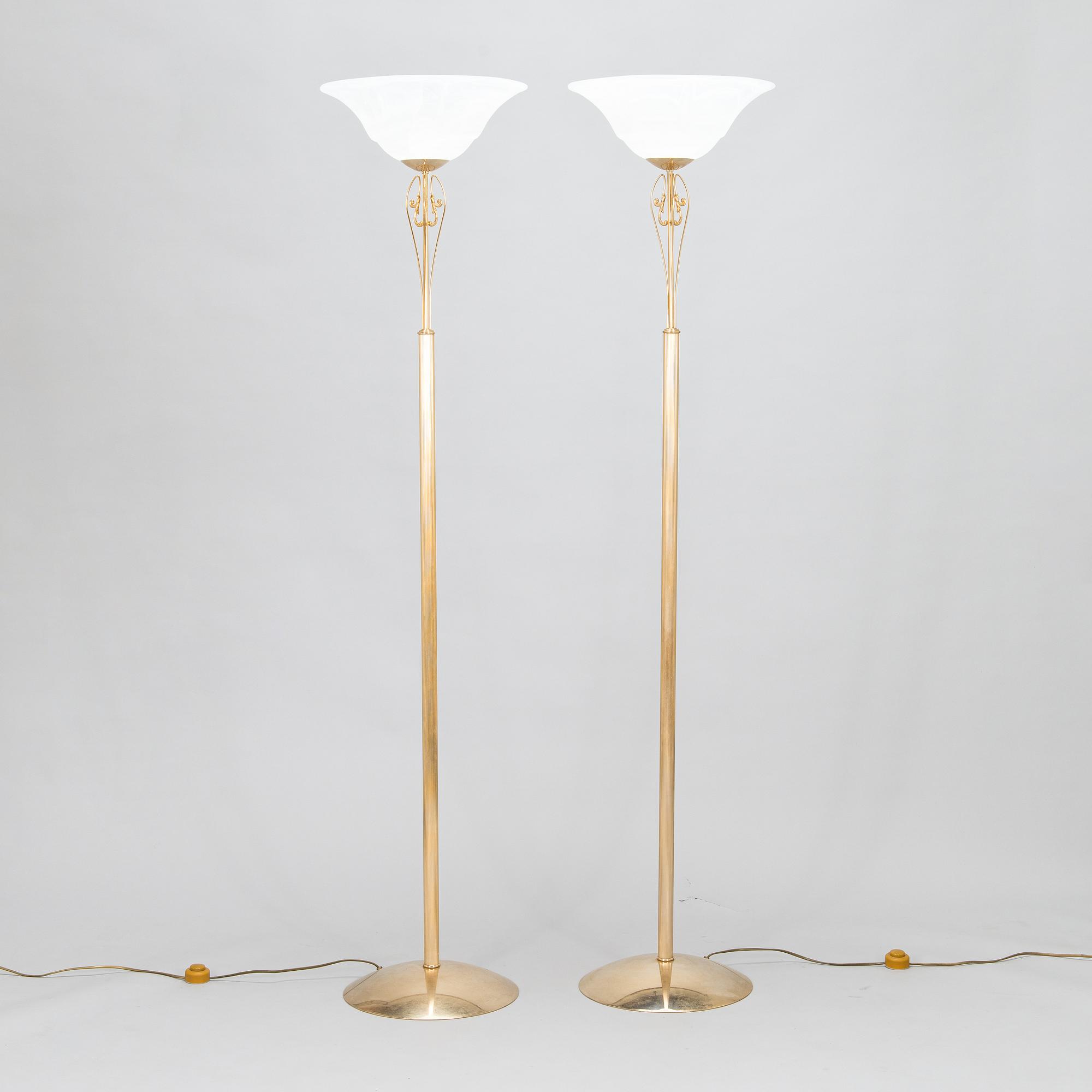 Golvlampor, ett par, Murano, Italien, 1900-talets slut.