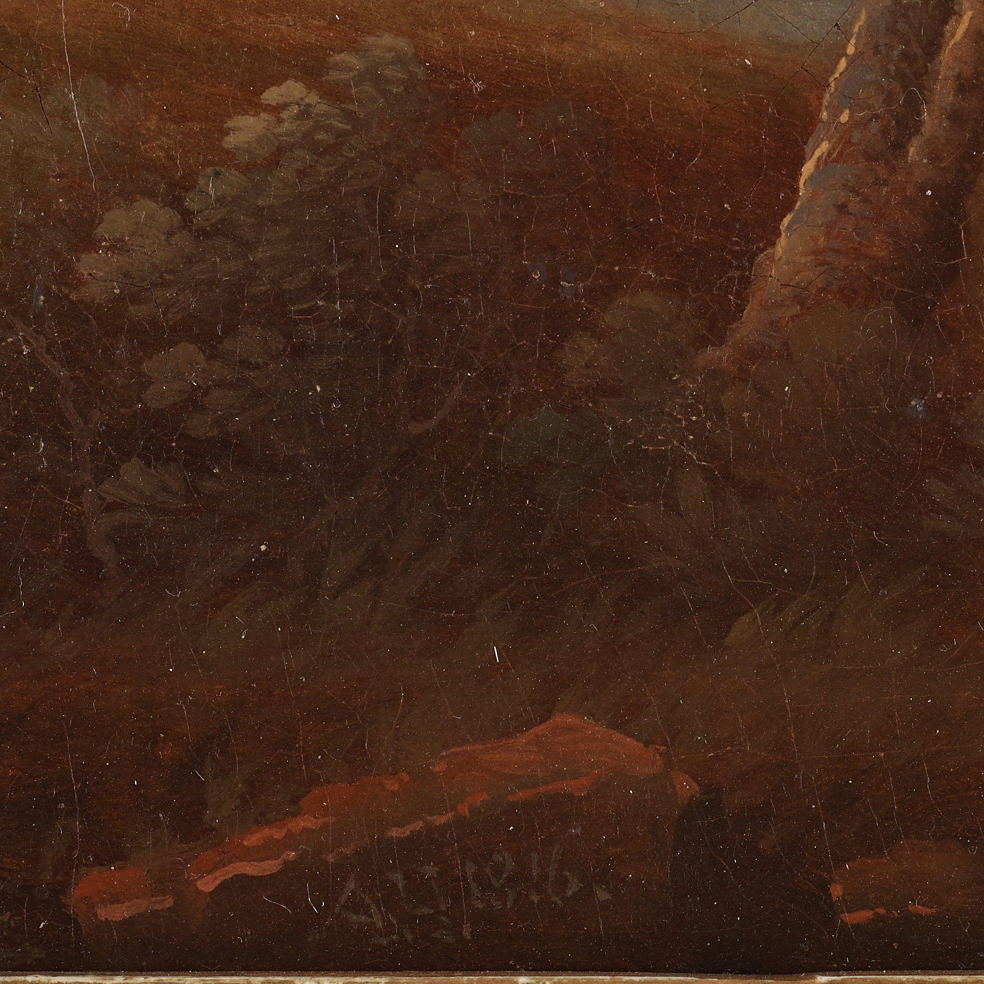 Anders Holm, Day & Night, Pastoral landscape with figures, buildings and animals.