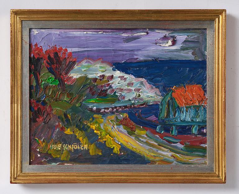 Inge Schiöler, Autumn landscape by the sea.