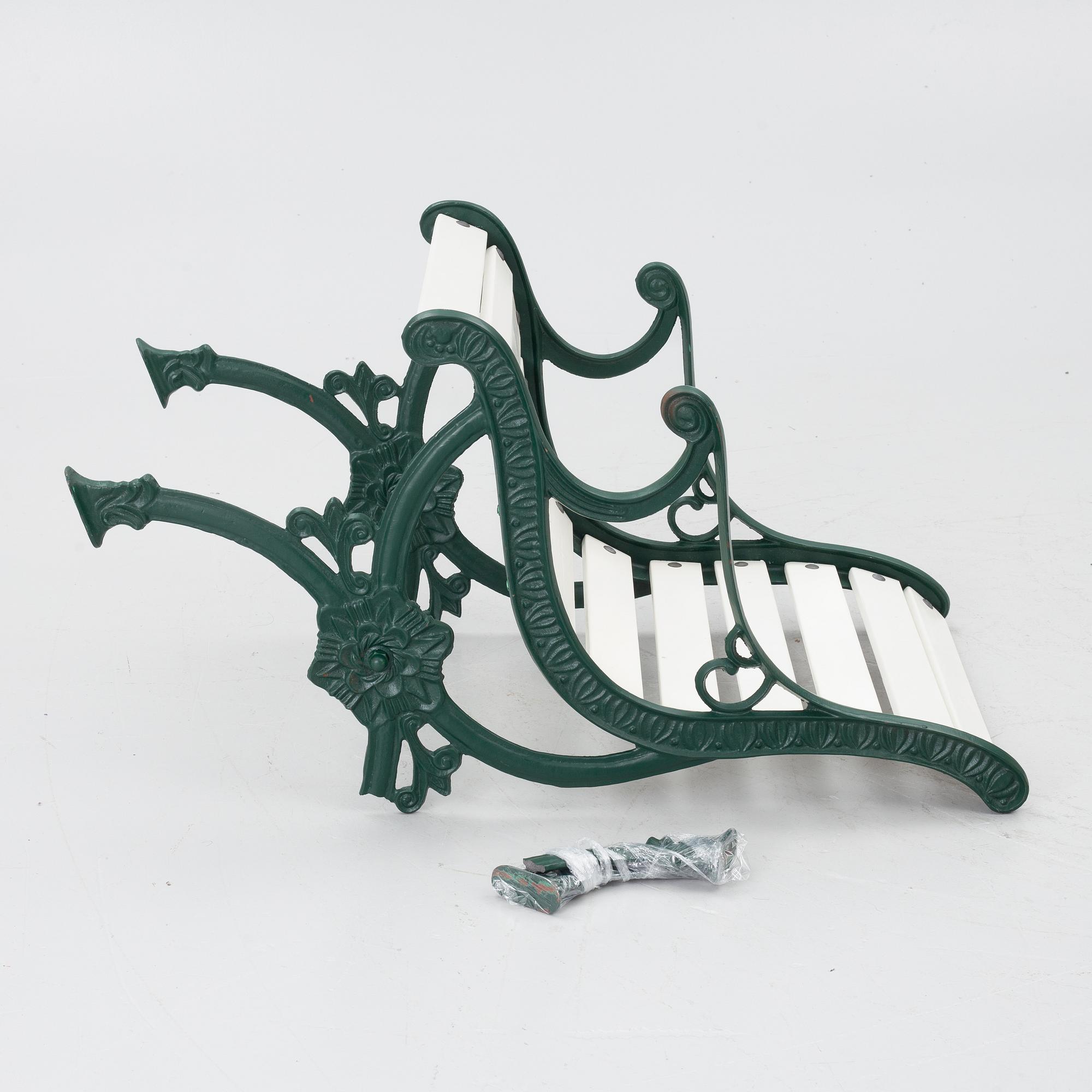 Garden bench, armchair and table, 20th century.