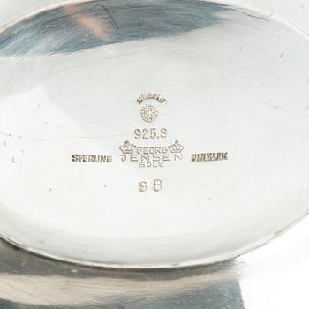 Georg Jensen, a sterling silver sauceboat and ladle, Copenhagen 1925-1945, design nr 98 and 141.