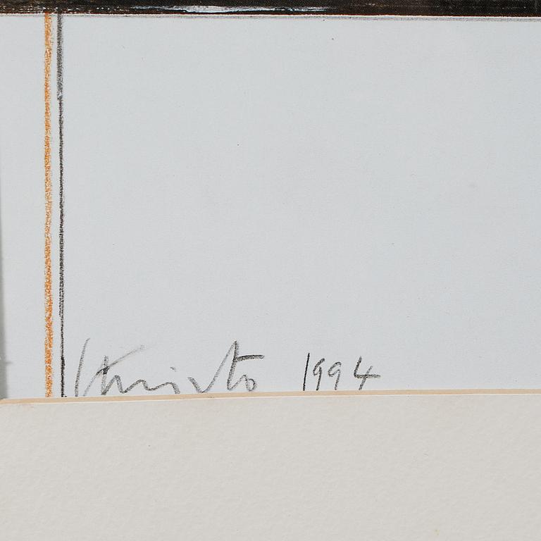 CHRISTO & JEANNE-CLAUDE, offset med collage, signerat och daterat i tryck 1994.