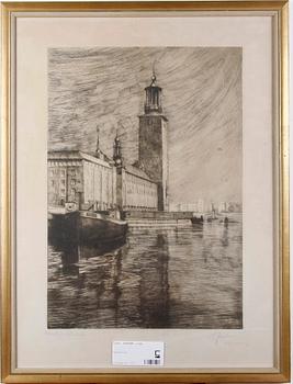 OKÄND KONSTNÄR, etsning, sign. 