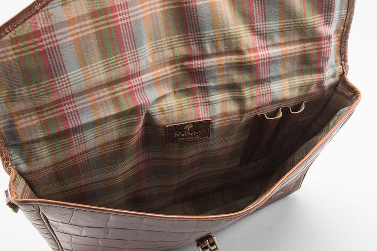 A Mulberry lethter briefcase and document case.