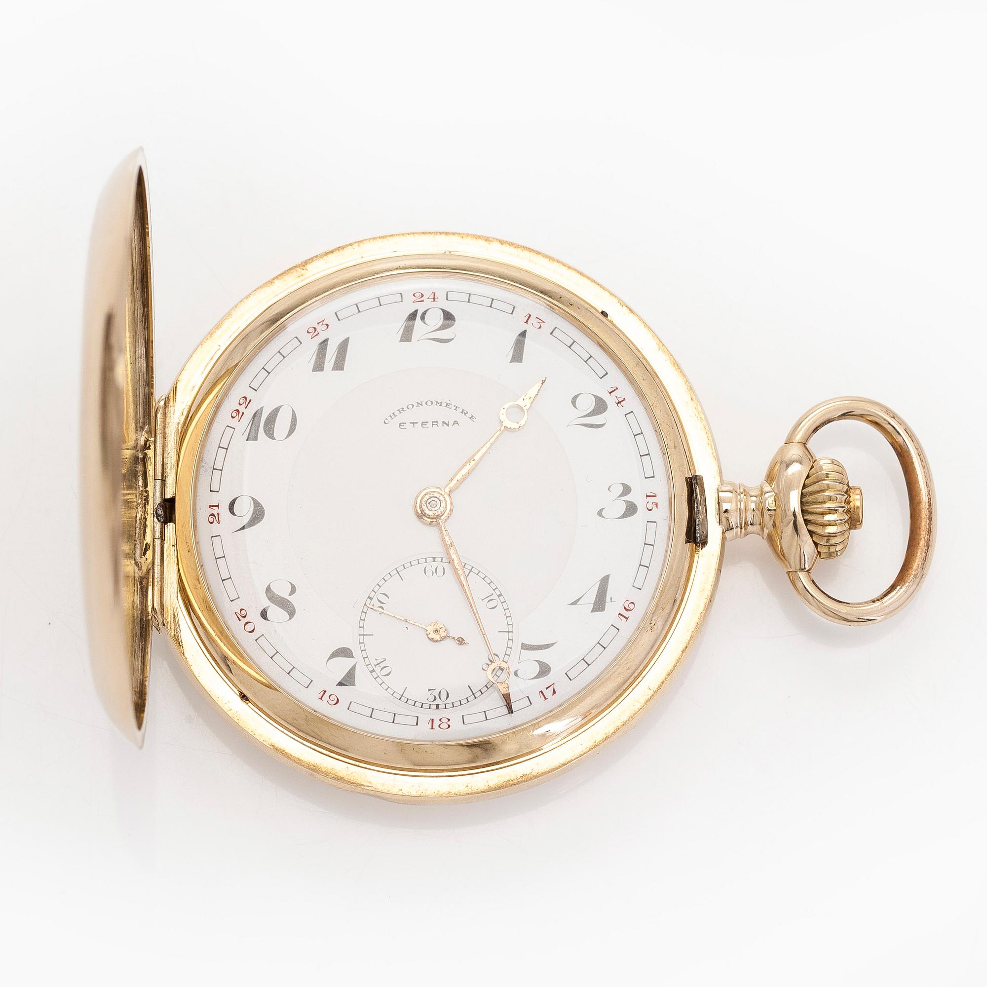 Eterna, pocket watch, hunter, 52 mm.