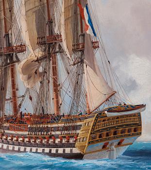 Jacob Hägg, Franskt linjeskepp till segel.