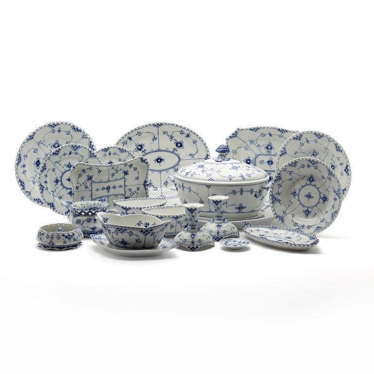 Royal Copenhagen, Service pieces, 68 pieces, porcelain, "Blue Fluted", Royal Copenhagen, Denmark.