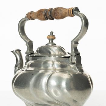 A Rococo pewter teapotby P J Mattsson 1808.