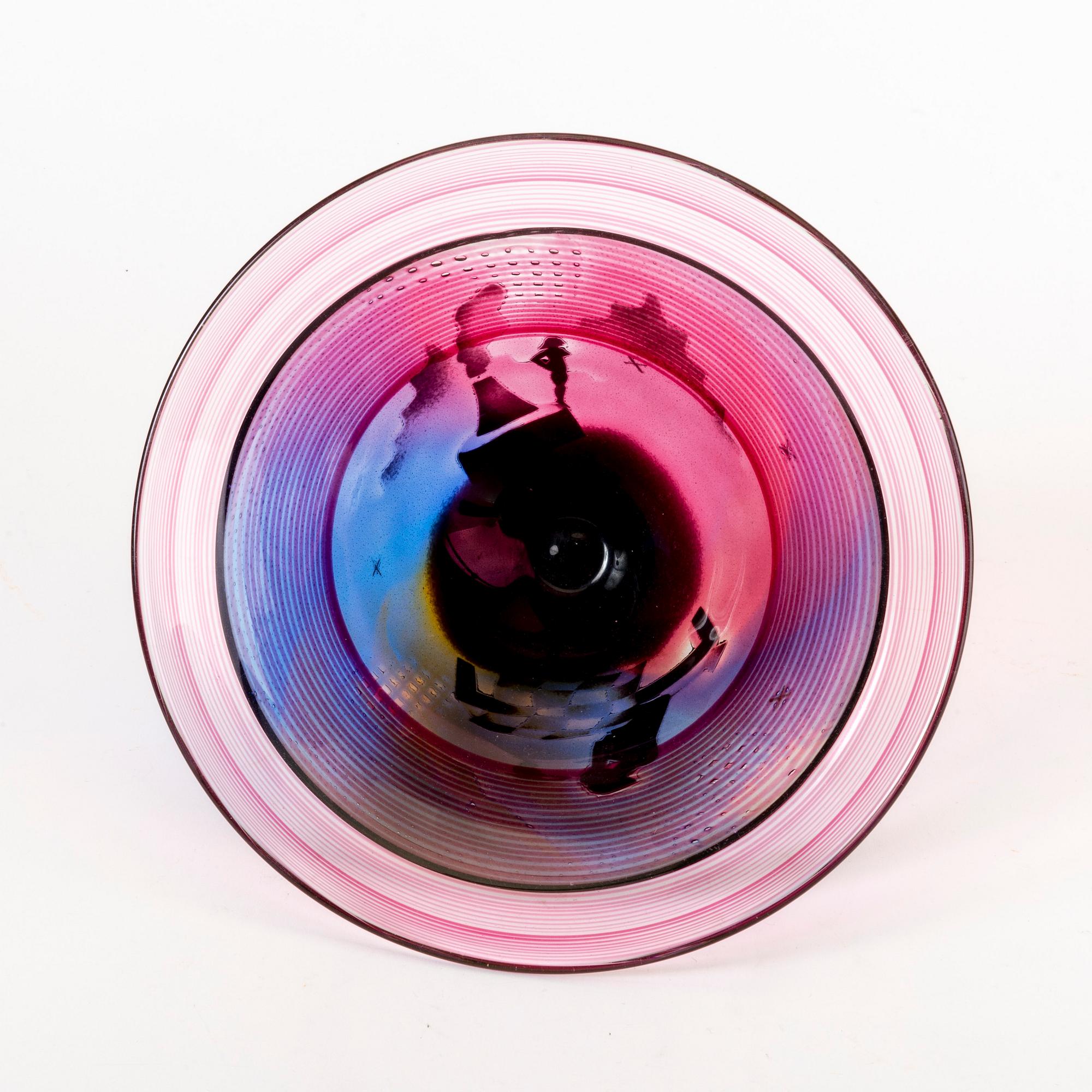 A signed Bertil Vallien Kosta Boda glass bowl.