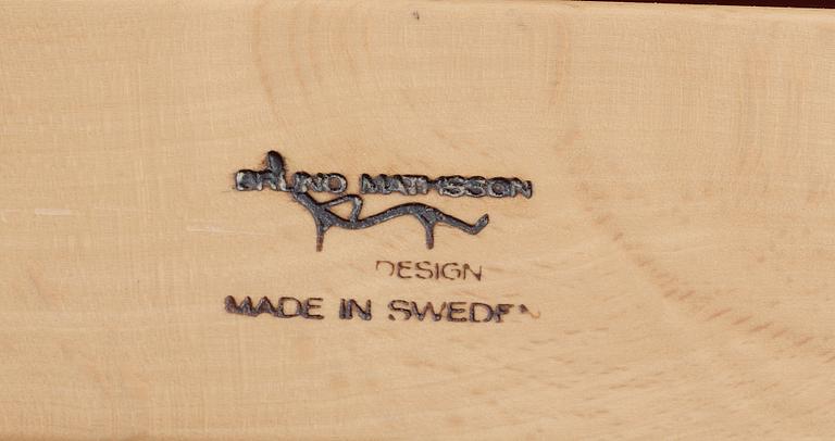 FÅTÖLJER, ett par, "Mina", Bruno Mathsson, Mathsson International Värnamo, 1900-talets slut.