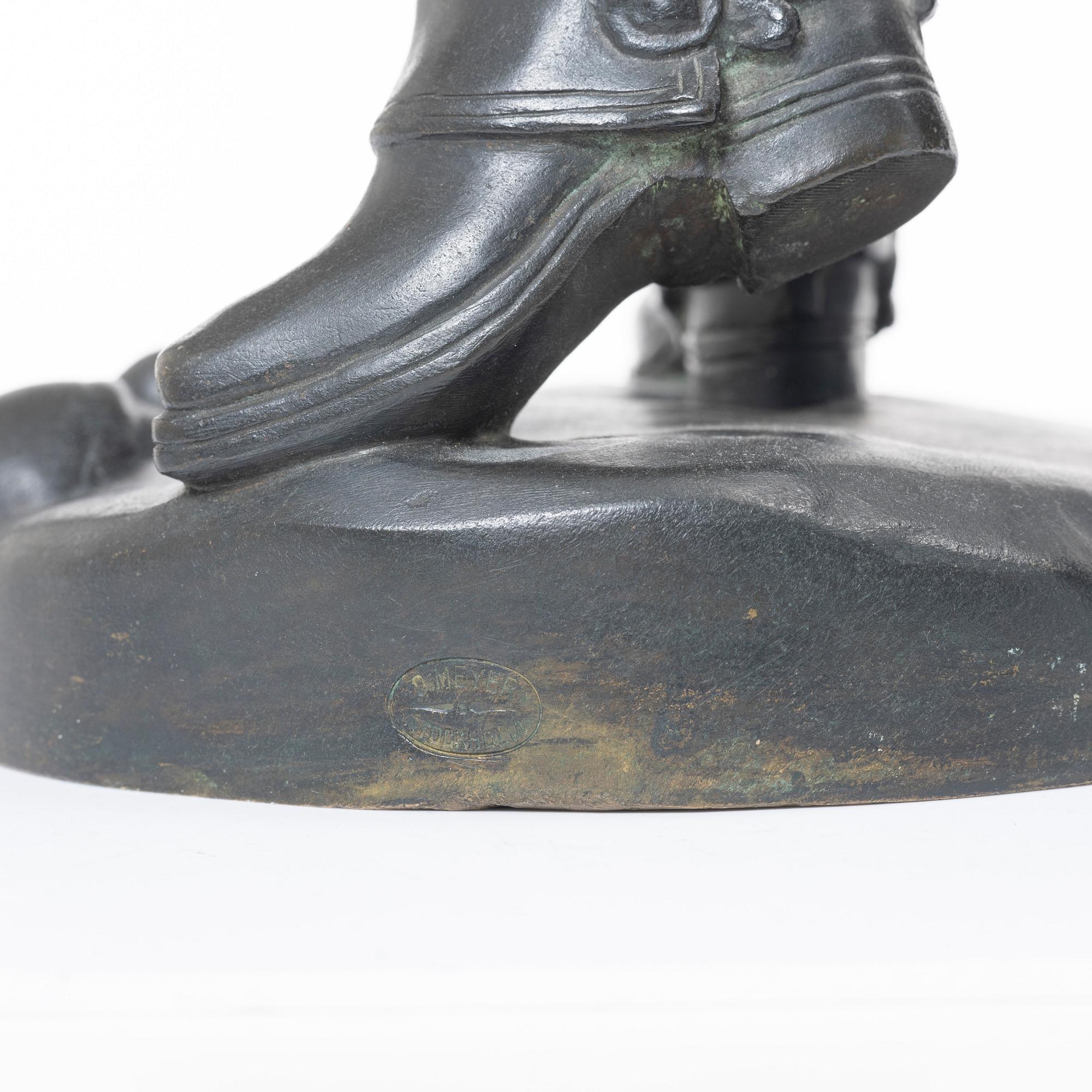 A bronze sculptur of King Charles XII of Sweden.