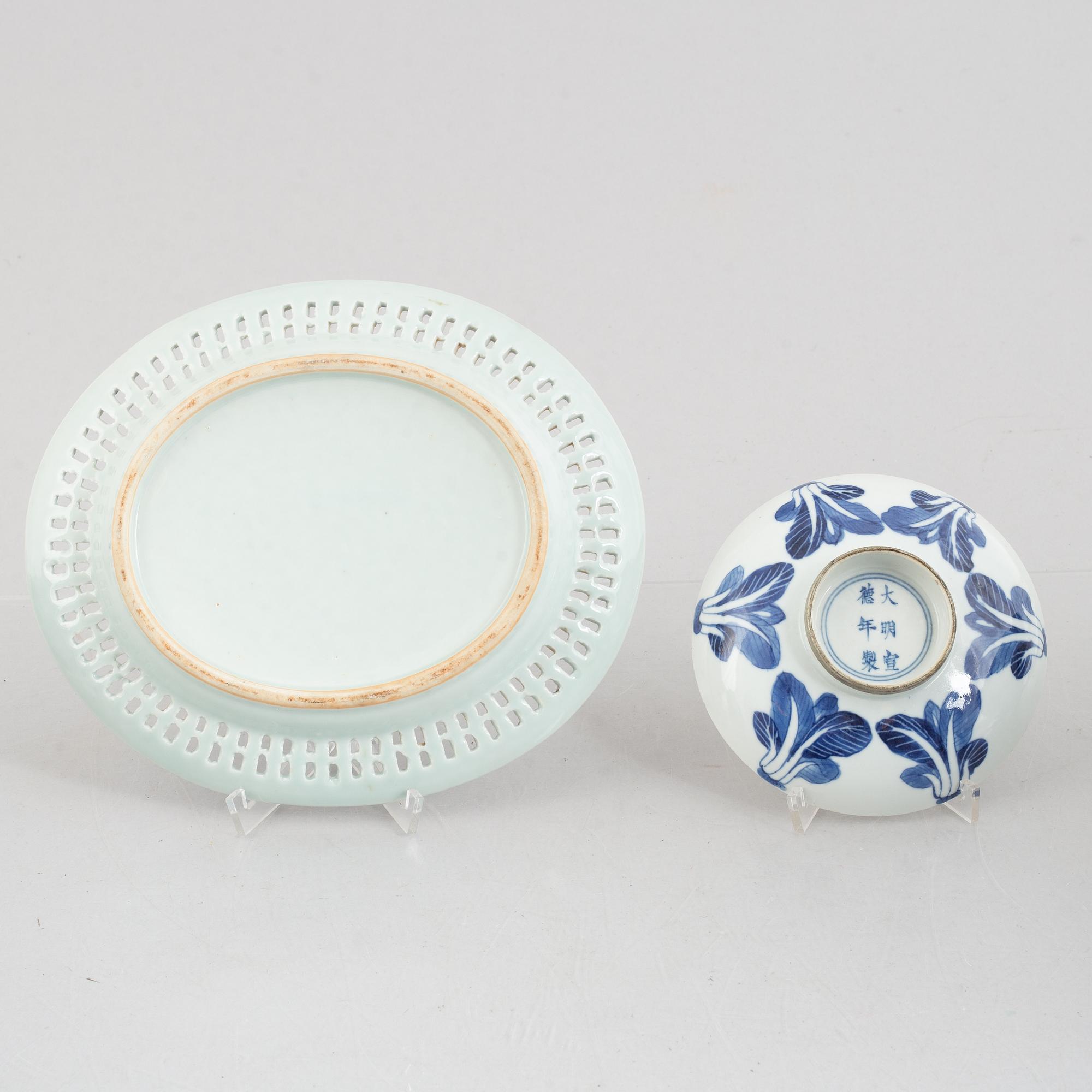 Parti porslin, 6 delar, Kina, 1800-tal/sen Qing.