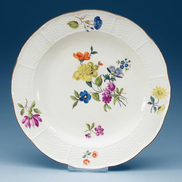 A set of five Meissen dishes, 18th Century.